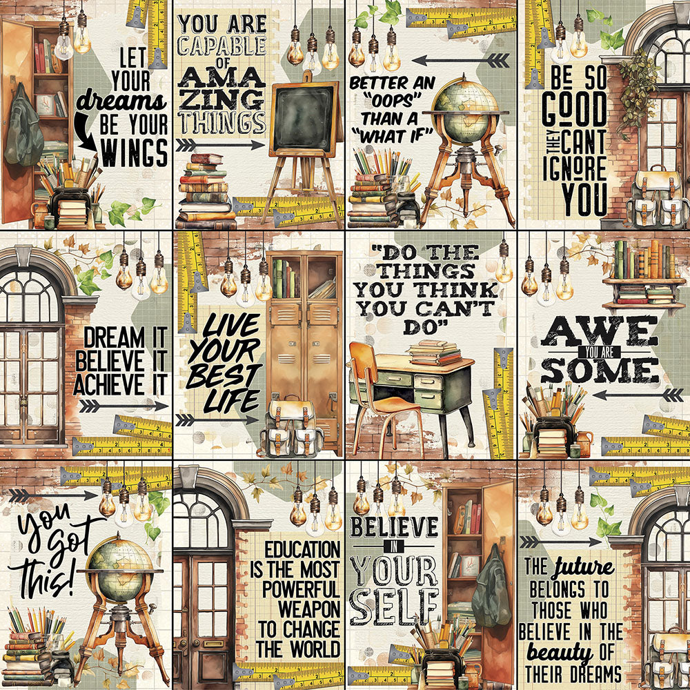 49 and Market Academia YOU DID IT 12"X12" Scrapbook Paper