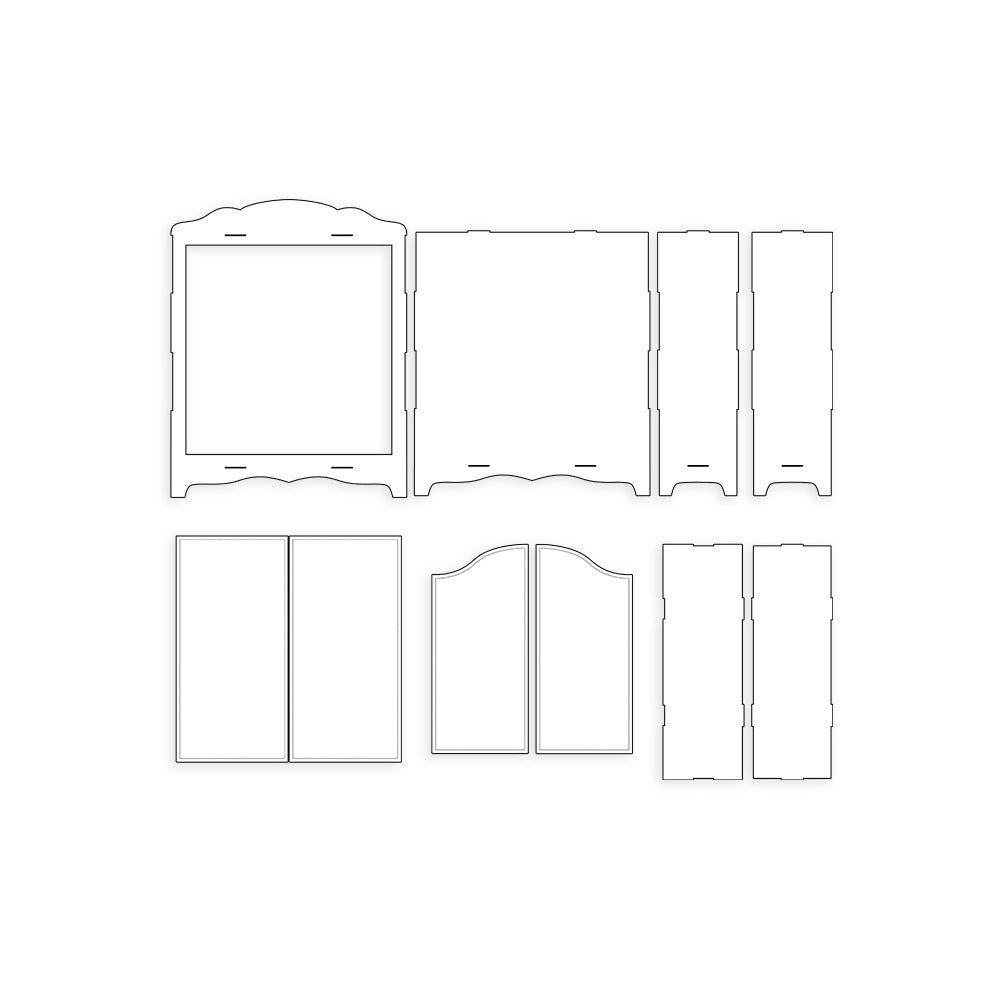 P13 MAGICAL WARDROBE Light Chipboard Embellishments 1 Set