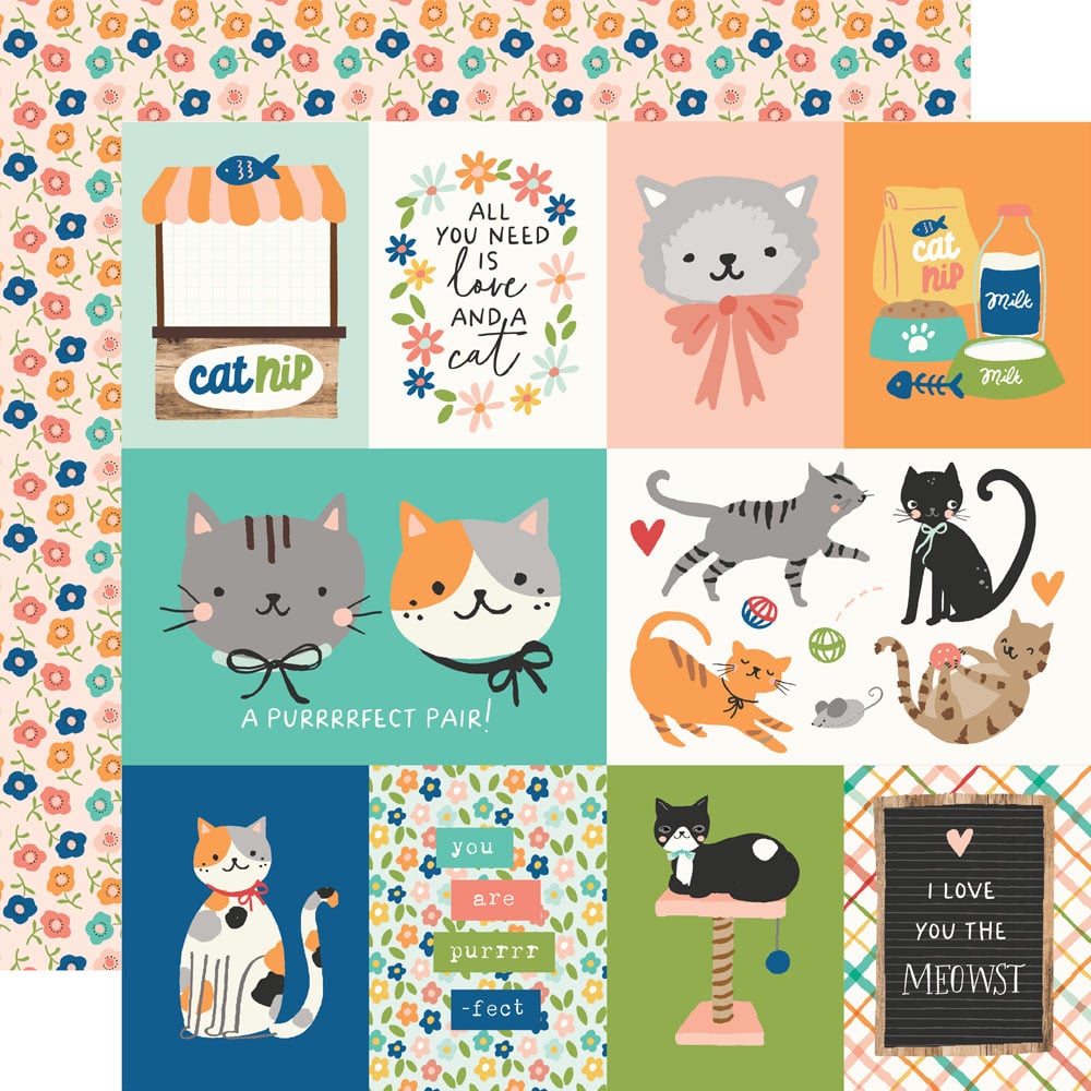 Simple Stories FUR BABY CAT 12”X12” Scrapbook Paper