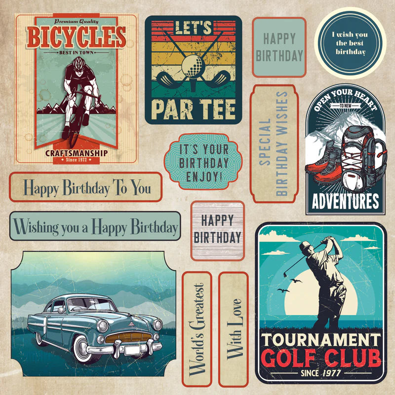 Crafters Companion MODERN MAN 8X8" Topper Pad 48 Sheets