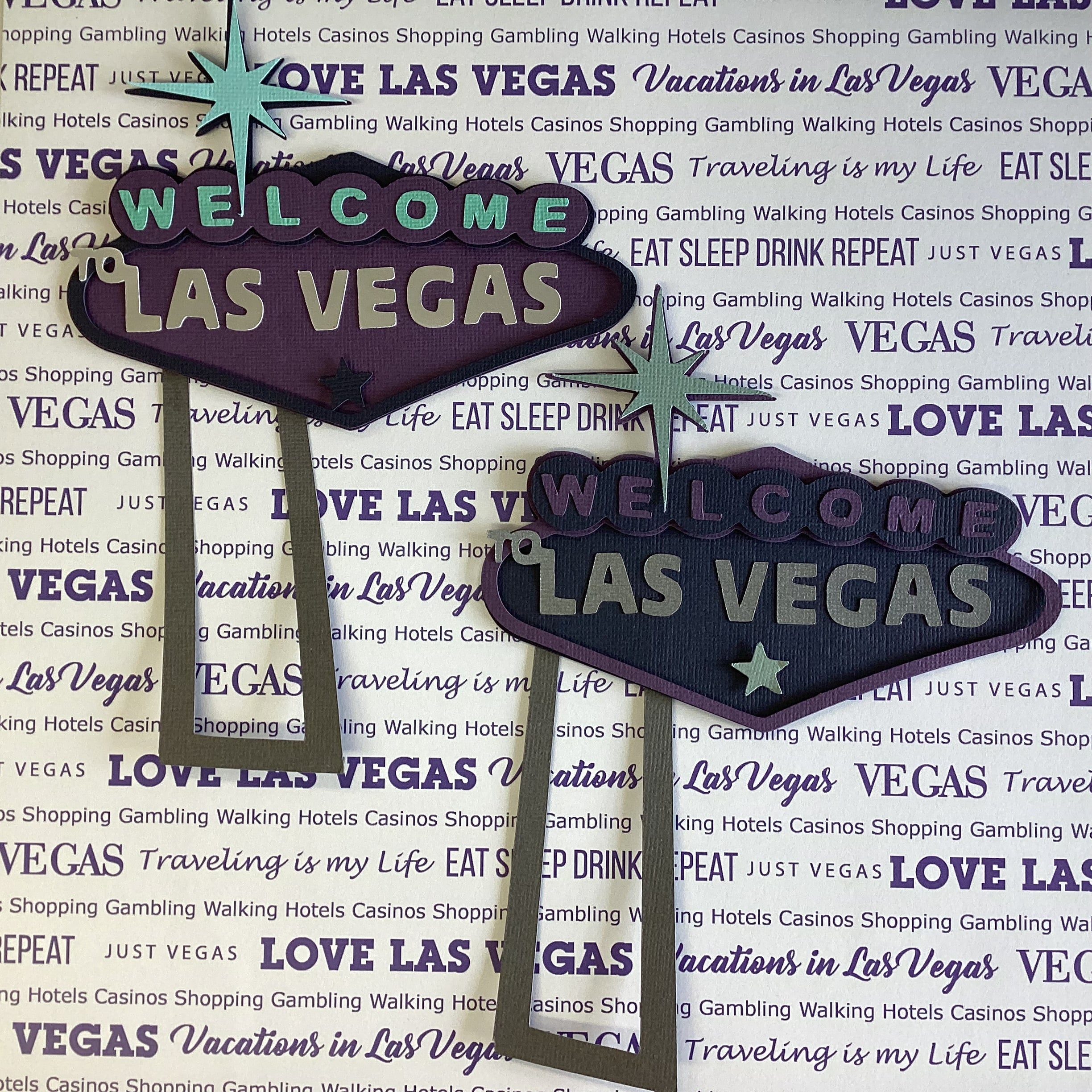 WELCOME TO LAS VEGAS SIGN Las Vegas Scrapbook Diecut