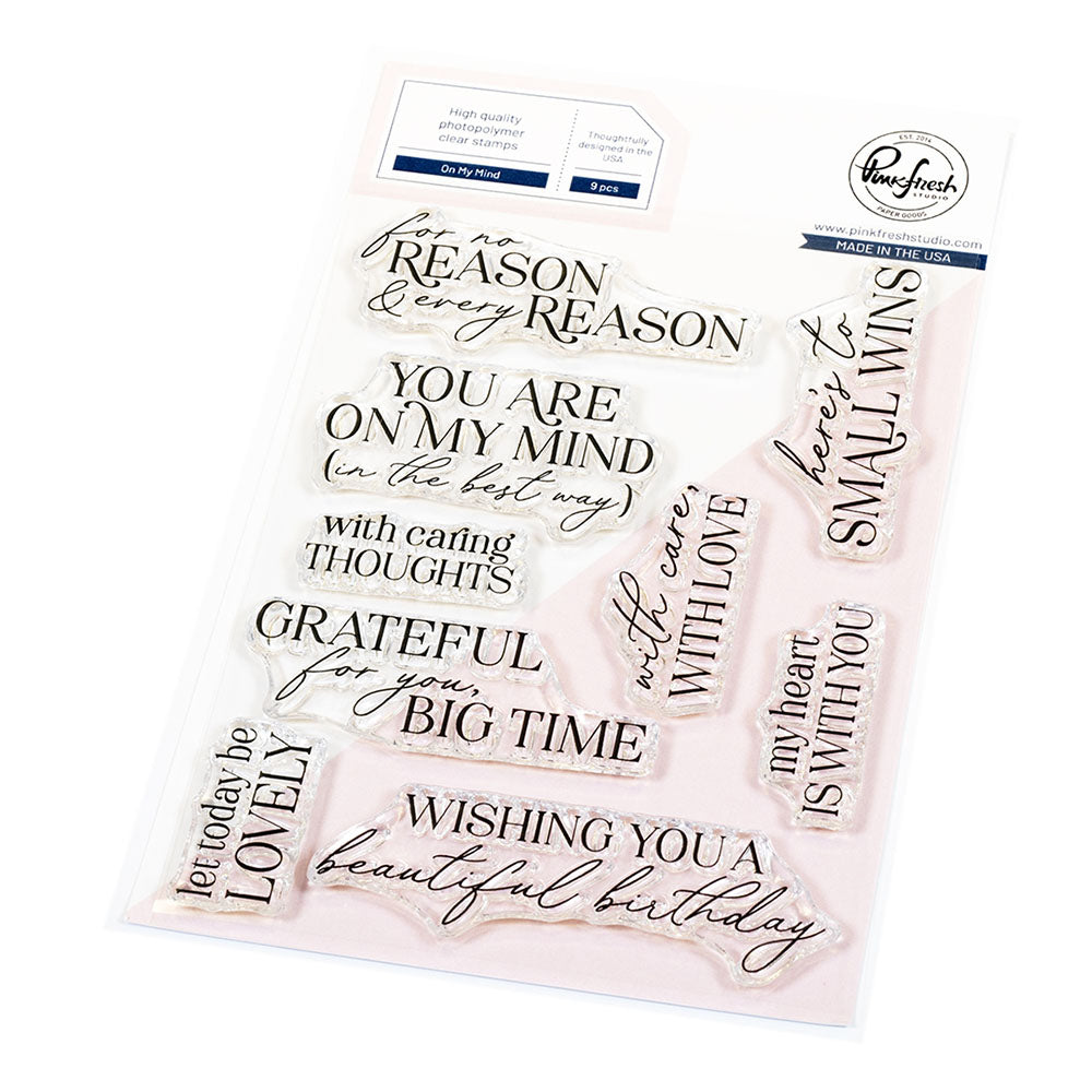 Pinkfresh Studio ON MY MIND Clear Stamp & Die Set 18pc