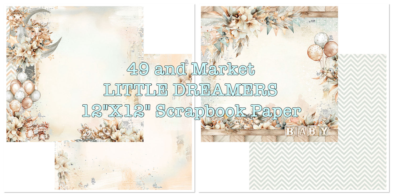 49 and Market LITTLE DREAMERS 12"X12" Scrapbook Paper