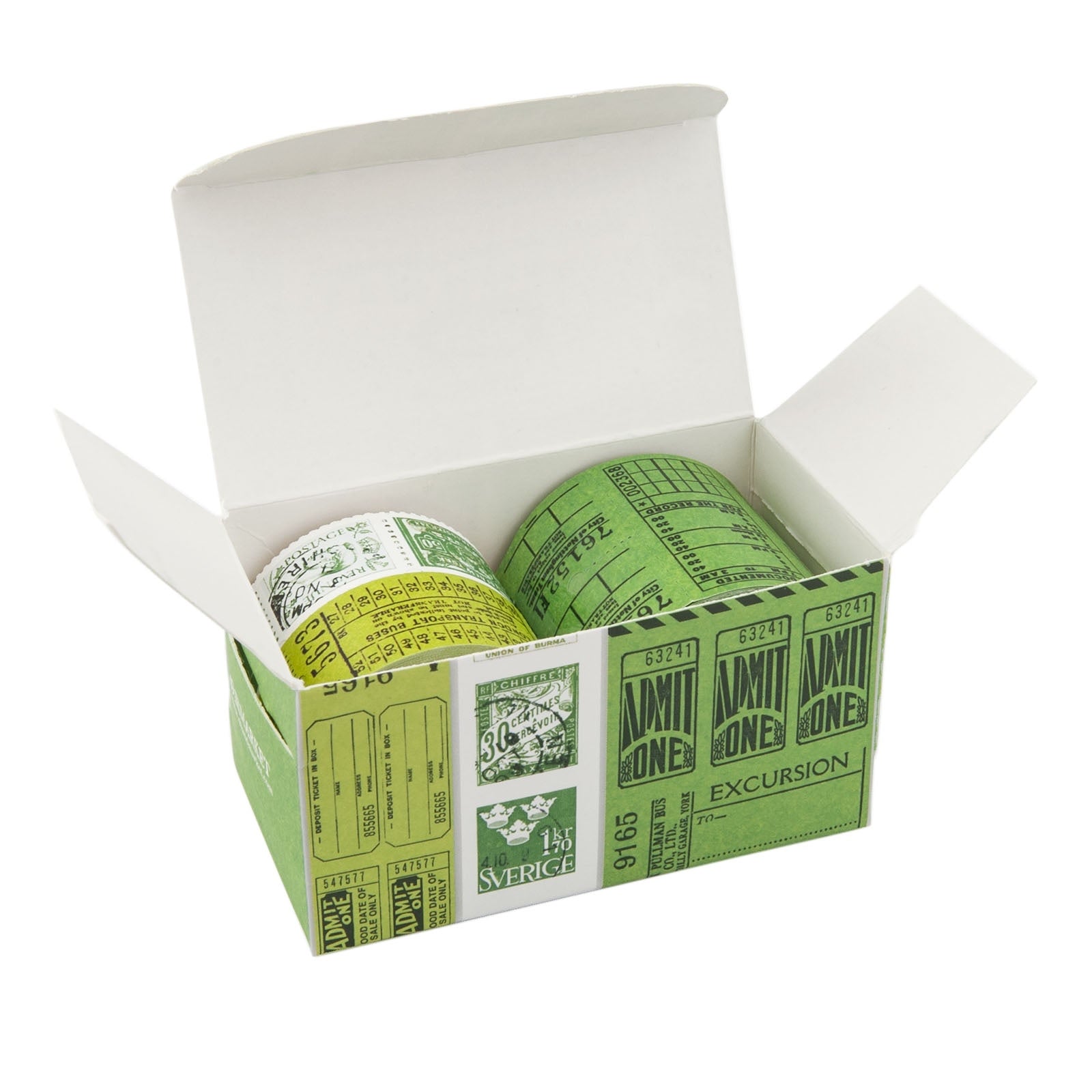 49 and Market Vintage Bits TICKET ESSENTIALS FERN Perforated Tickets & Stamps 3 Rolls @Scrapbooksrus