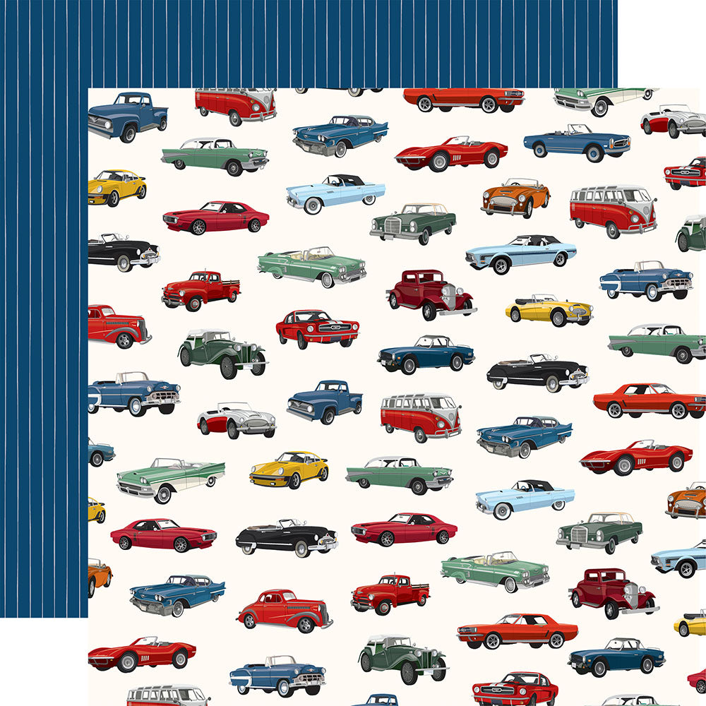 Carta Bella Cars CLASSIC CAR SHOW 12"X12" Scrapbook Paper