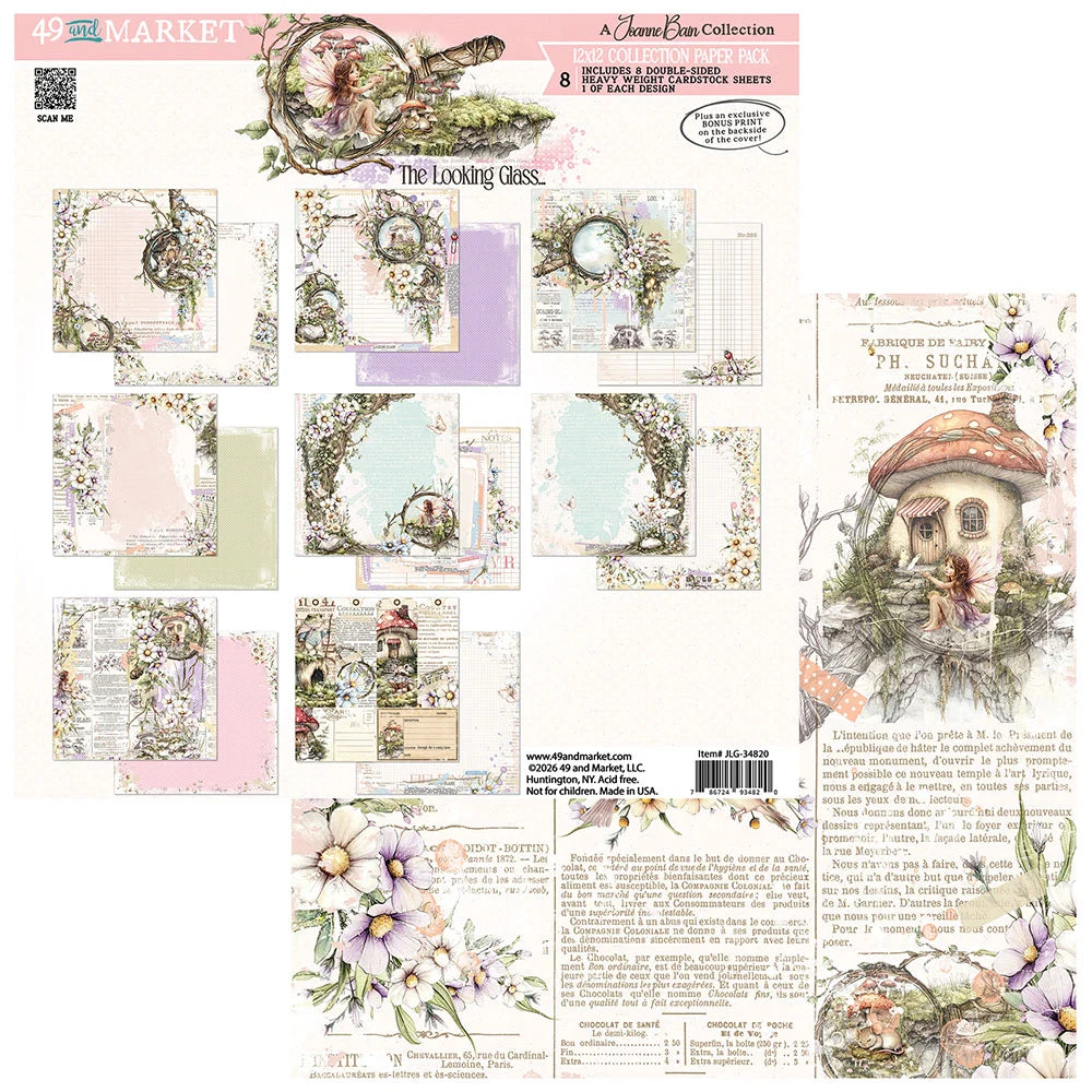 49 and Market THE LOOKING GLASS 12”X12” Collection Paper Pack