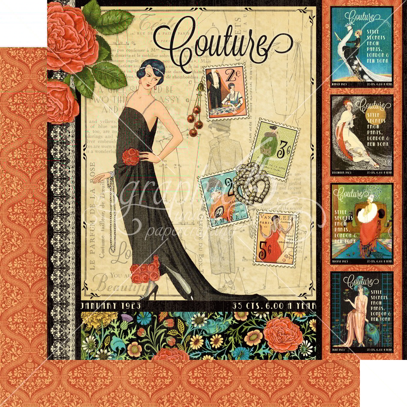 Graphic 45 COUTURE DELUXE COLLECTOR’S EDITION 12”X12” Scrapbook Set