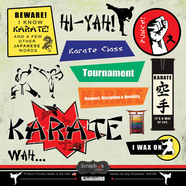 Scrapbook Customs KARATE GO BIG 12"X12" Scrapbook Kit 11pc