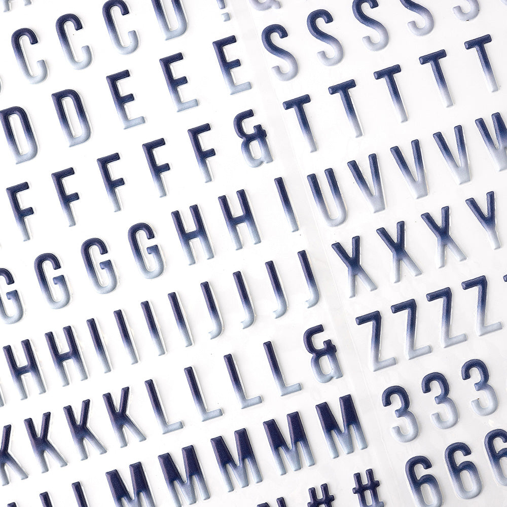 Heidi Swapp Set Sail Thickers LETTERS & NUMBERS Puffy Stickers