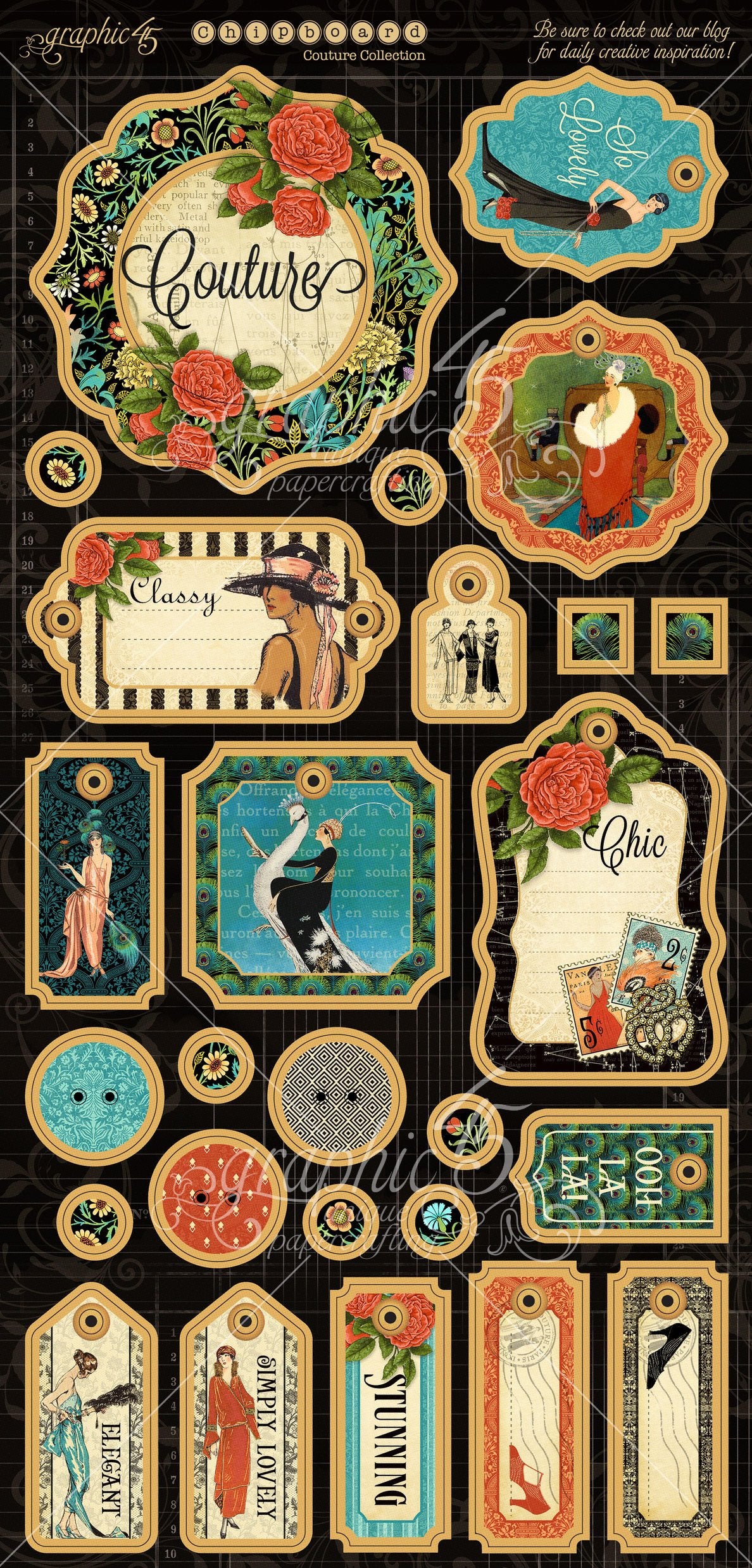 Graphic 45 COUTURE DELUXE COLLECTOR’S EDITION 12”X12” Scrapbook Set