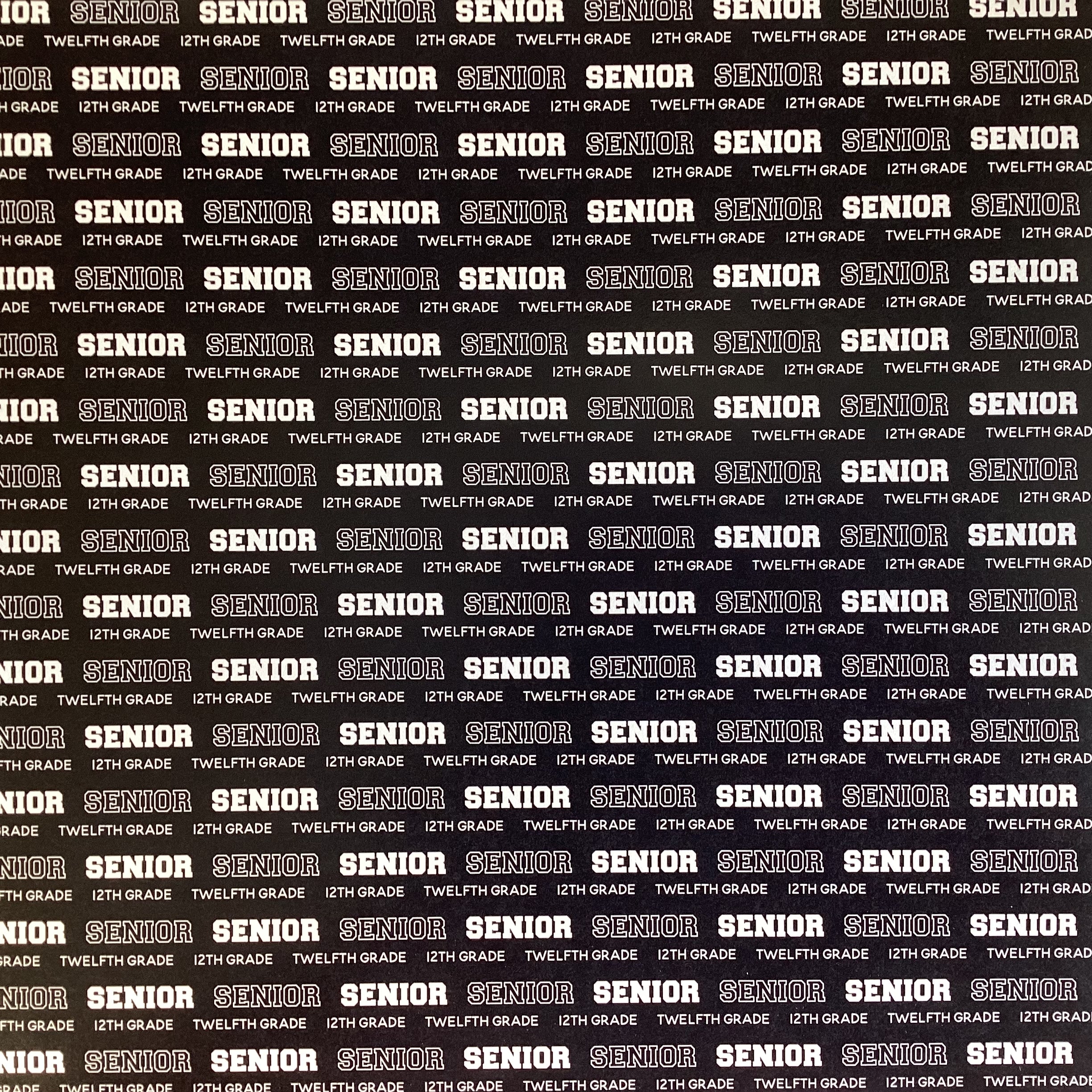 SENIOR PRIDE BLACK 12th Grade School 12"X12" Scrapbook Paper Scrapbooksrus Las Vegas