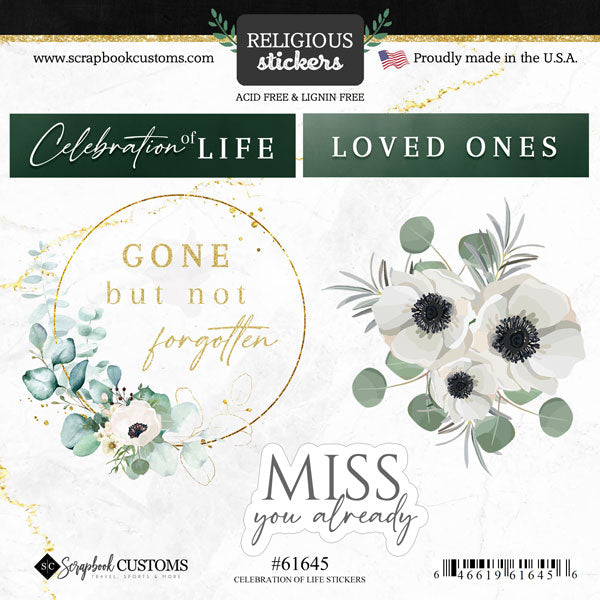 CELEBRATION OF LIFE KIT Papers and Stickers 3pc