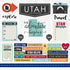 UTAH ADVENTURE STICKERS 12"X12" Sheet 29pc