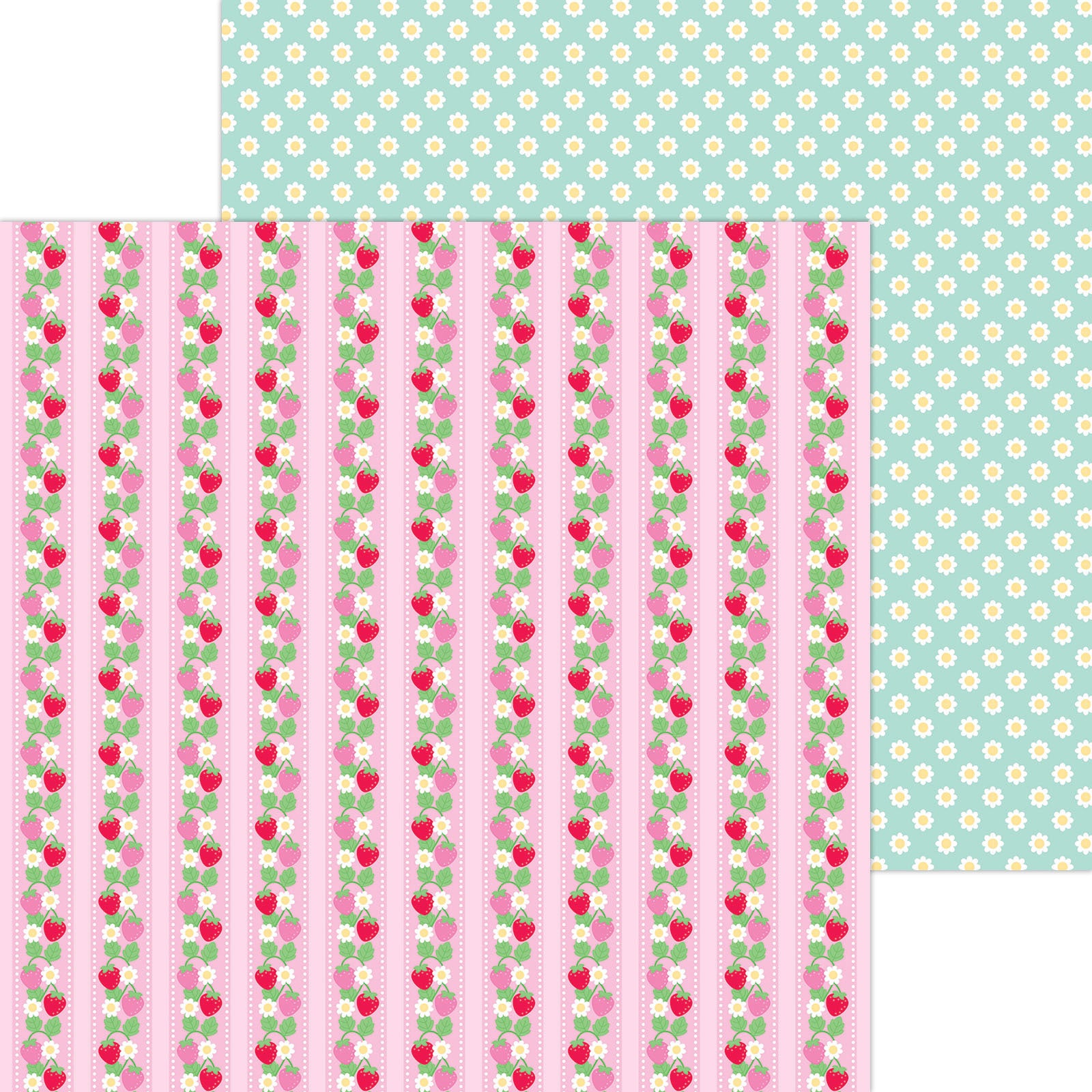 Doodlebug BERRY SWEET 12X12 Scrapbook Paper