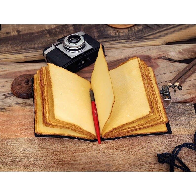 Soft Leather LUNA MOTH MUSHROOMS Journal Blank A7