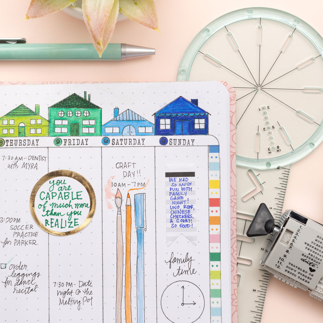 Point Planner PINK FLORAL A5 Perfect Bound Planner
