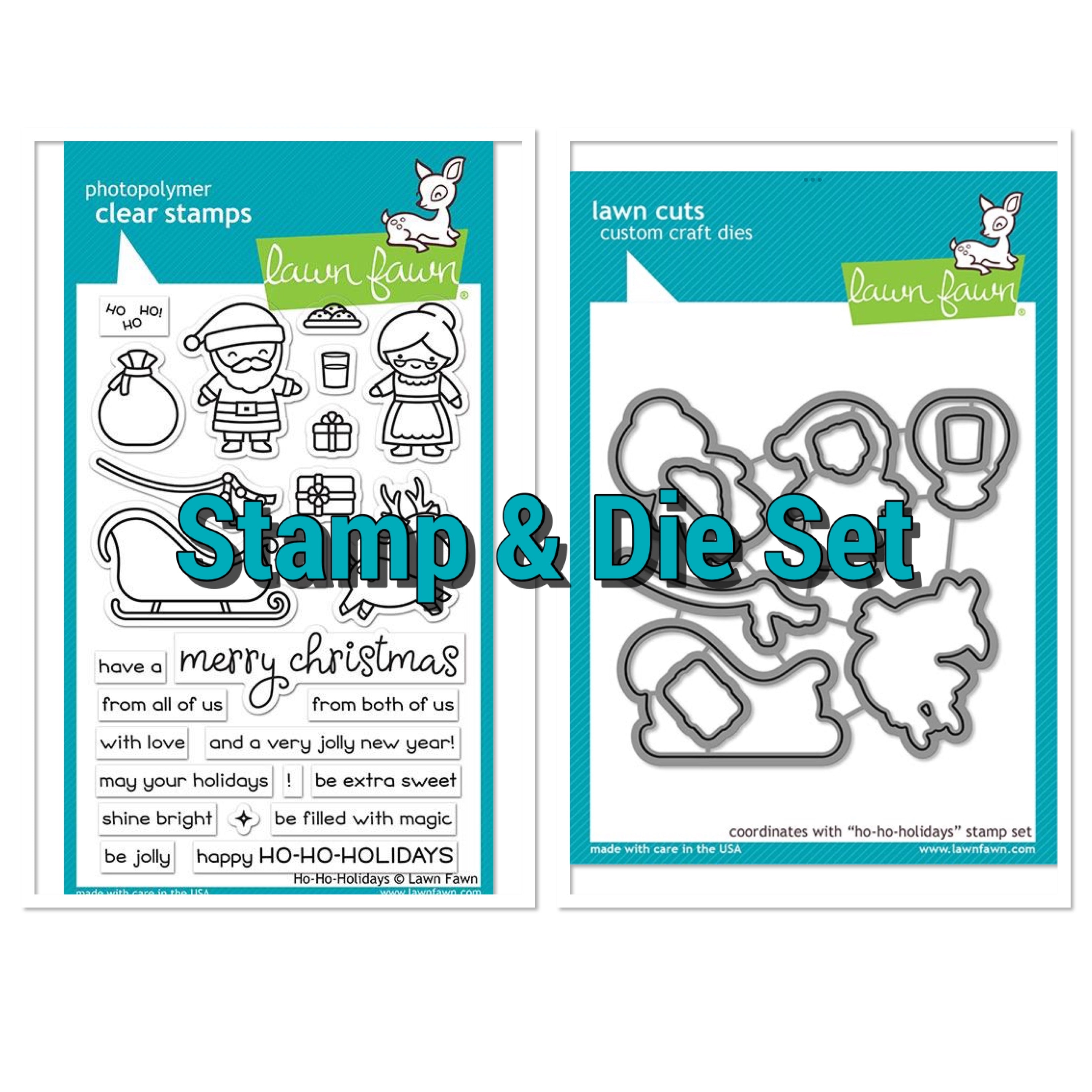 Lawn Fawn HO HO HOLIDAYS Clear Stamp & Die Set