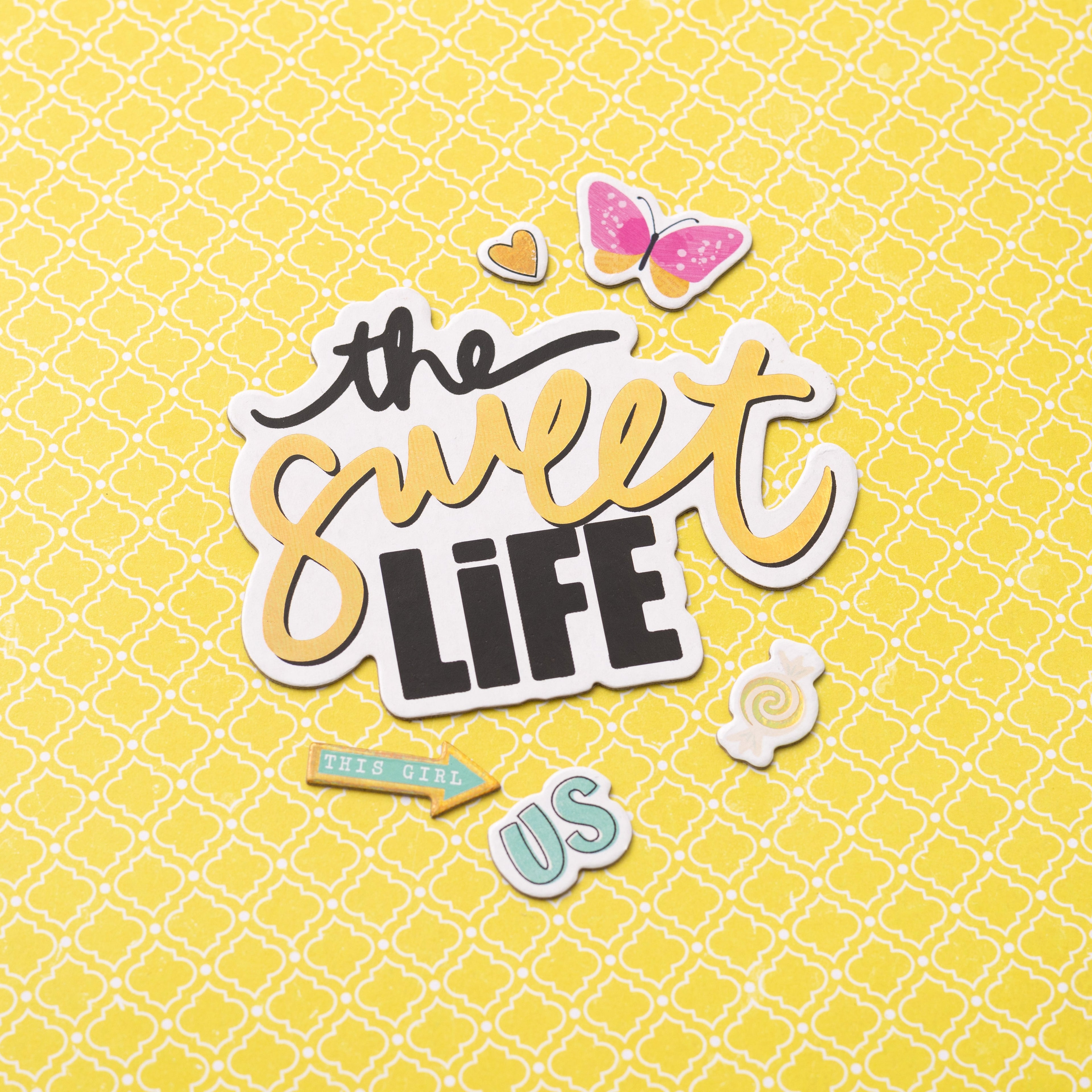 THICKERS Vicki Boutin Sweet Rush THE SWEET LIFE Foil Chipboard Stickers 107pc