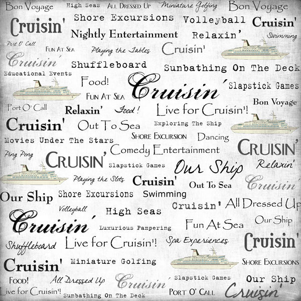 CRUISE PAPER PACK 12"X12" Travel Scrapbook Papers 9 Sheets