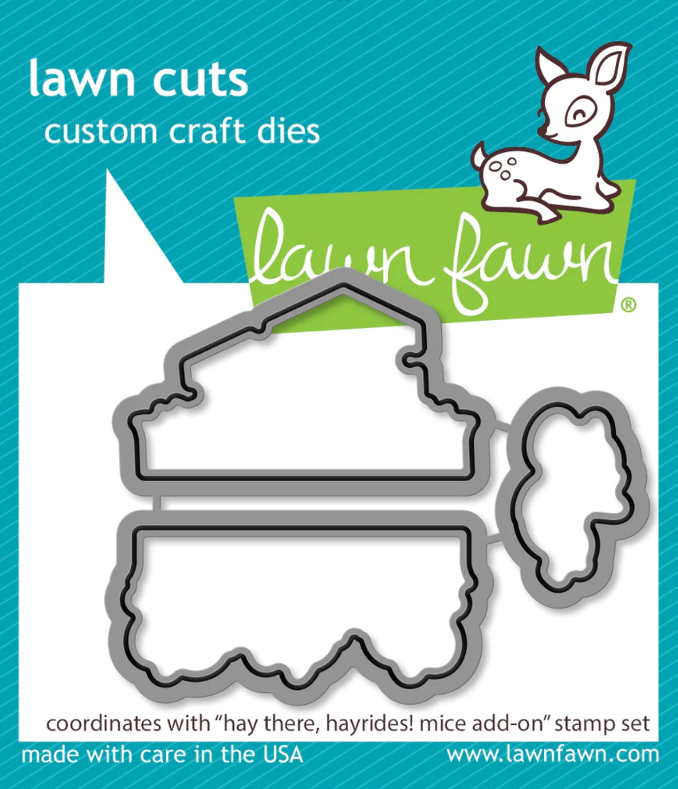 Lawn Fawn HAY THERE, HAYRIDES! MICE ADD-ON Stamps & Die SET