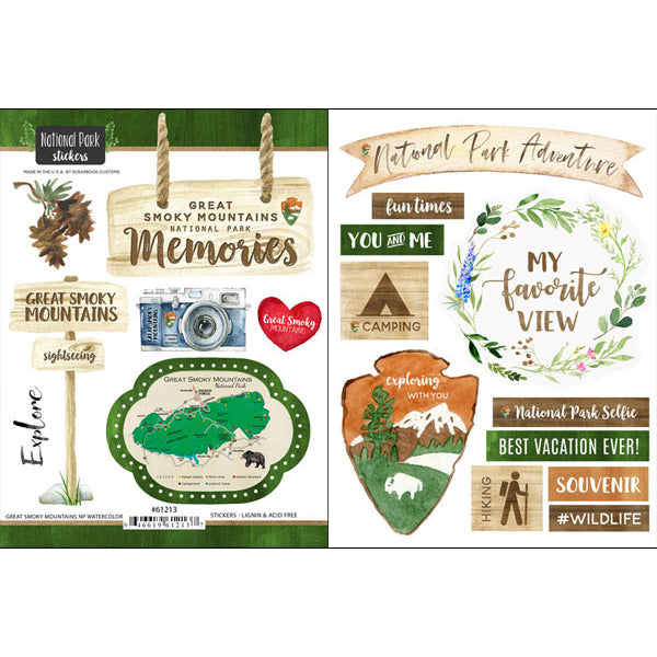 Scrapbooksrus GREAT SMOKY MOUNTAINS KIT 12"x12" Scrapbook Paper Stickers 5pc