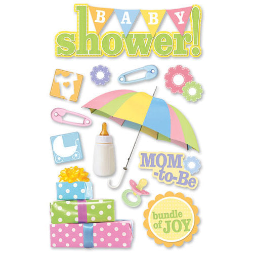 Paper House BABY SHOWER 3D Stickers 13pc
