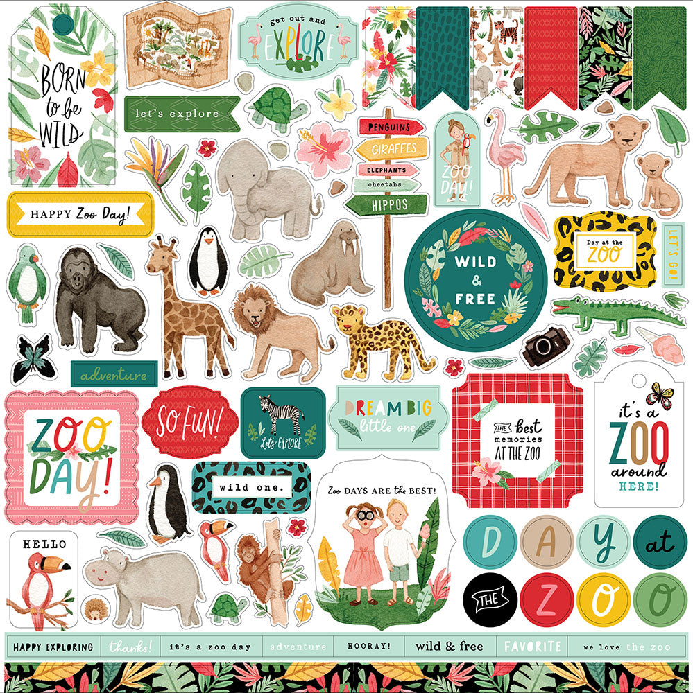 Echo Park ANIMAL KINGDOM 12"x12" Scrapbook Collection Kit