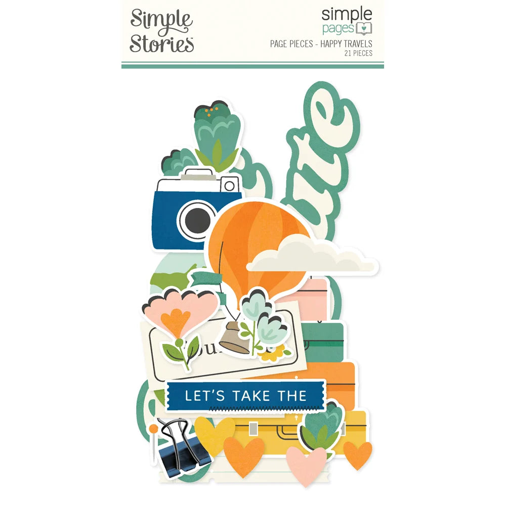 Simple Stories HAPPY TRAVELS PAGE PIECES 21pc