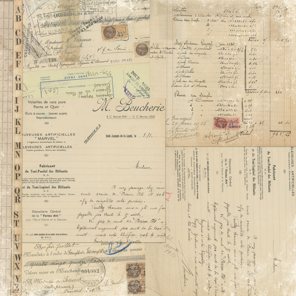 Simple Stories SIMPLE VINTAGE JUNK DRAWER 12"X12" Scrapbook Paper