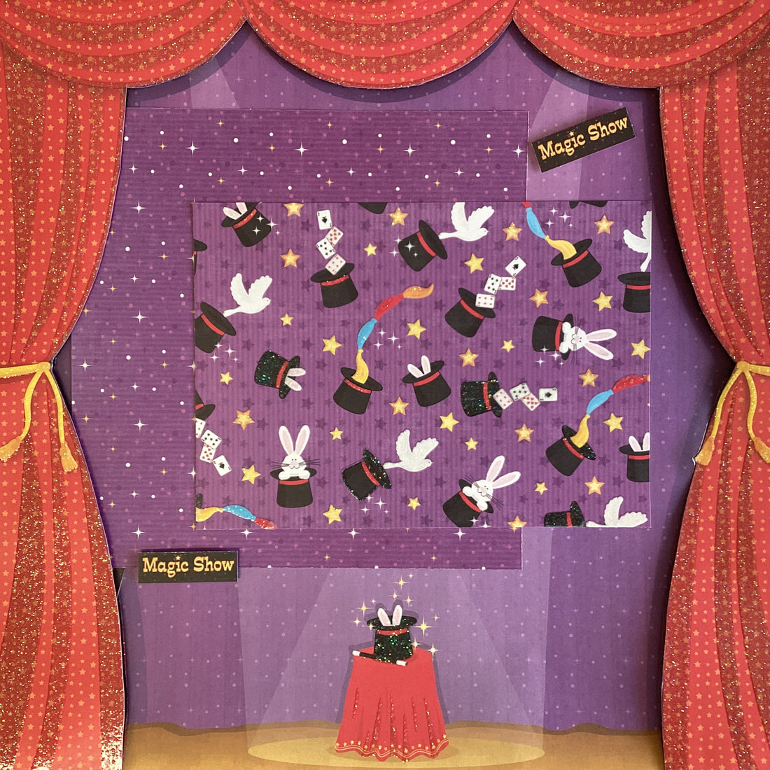 Premade MAGIC SHOW 12"x12" Scrapbook Page