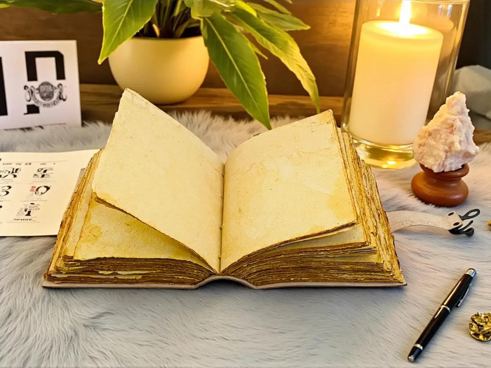 Soft Leather PINK WITCHY OWL Journal Vintage Blank A7