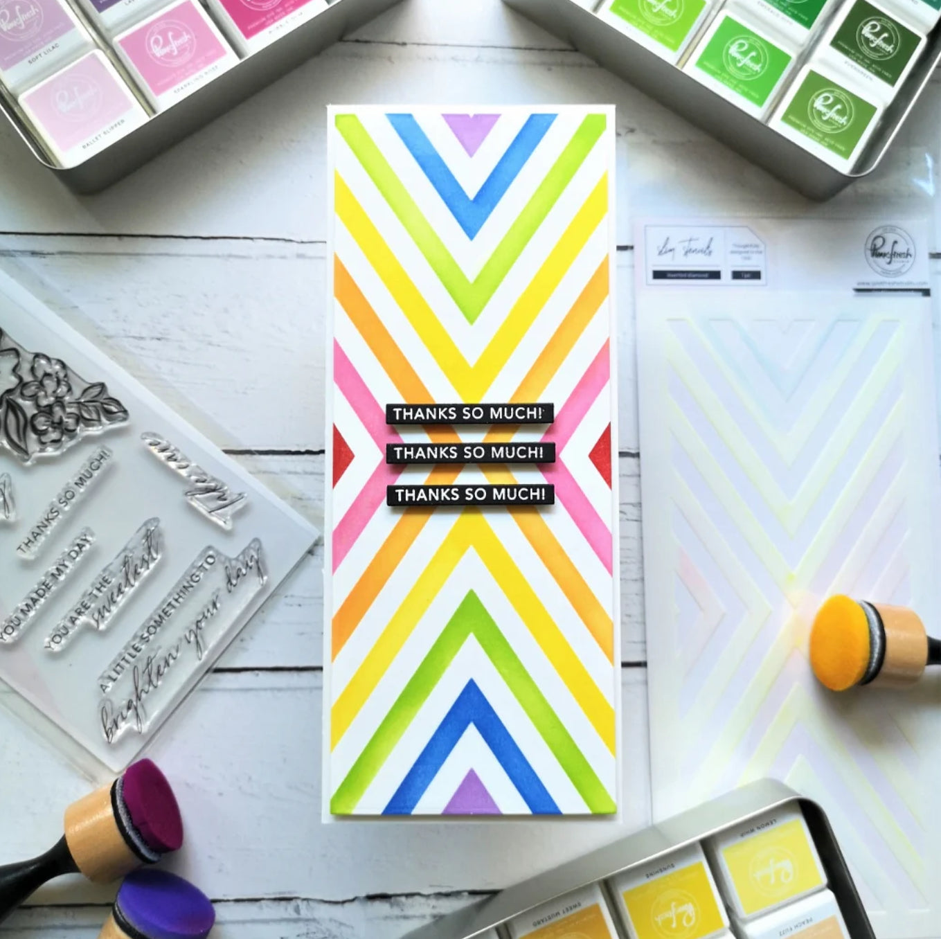 Pinkfresh Studio INVERTED DIAMOND Slim Crafting Stencil 1pc