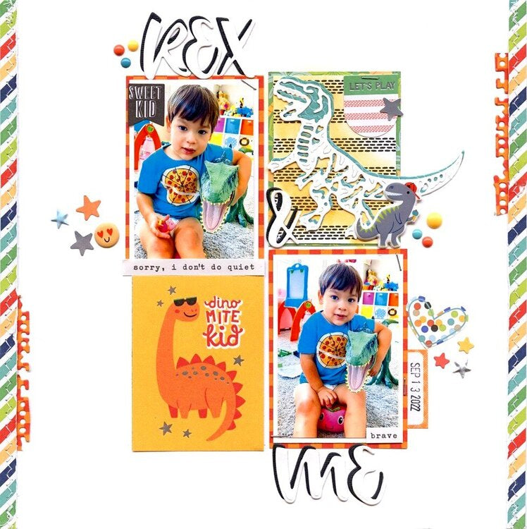 Pebbles Cool Boy MONSTER TRUCK 12"X12" Scrapbook Paper