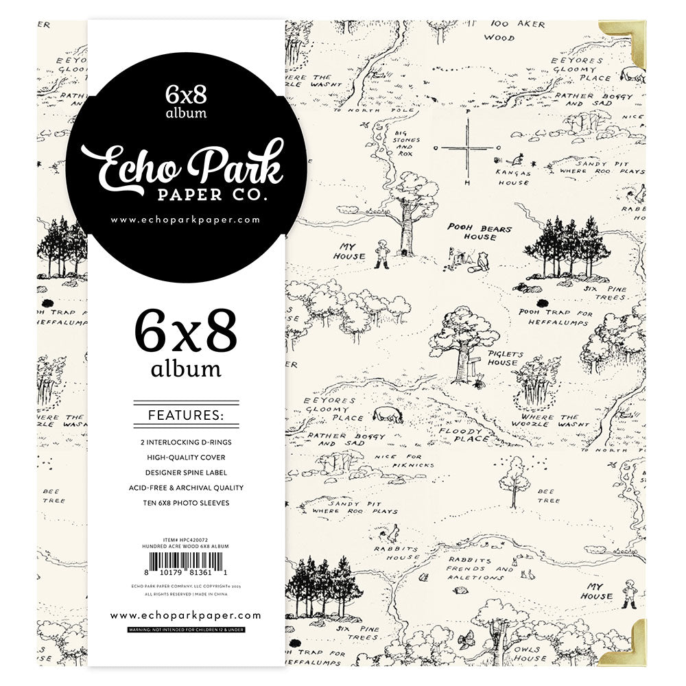 Echo Park Winnie The Pooh HUNDRED ACRE WOOD 6"X8" Album D-Ring Binder