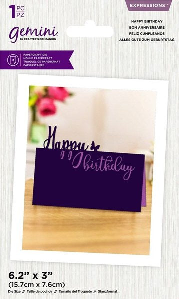 Gemini Expressions HAPPY BIRTHDAY Metal Die Set 1pc