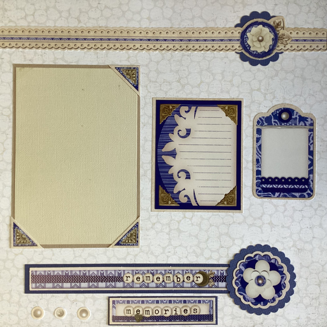 Premade REMEMBER MEMORIES 12"X12" Scrapbook Page