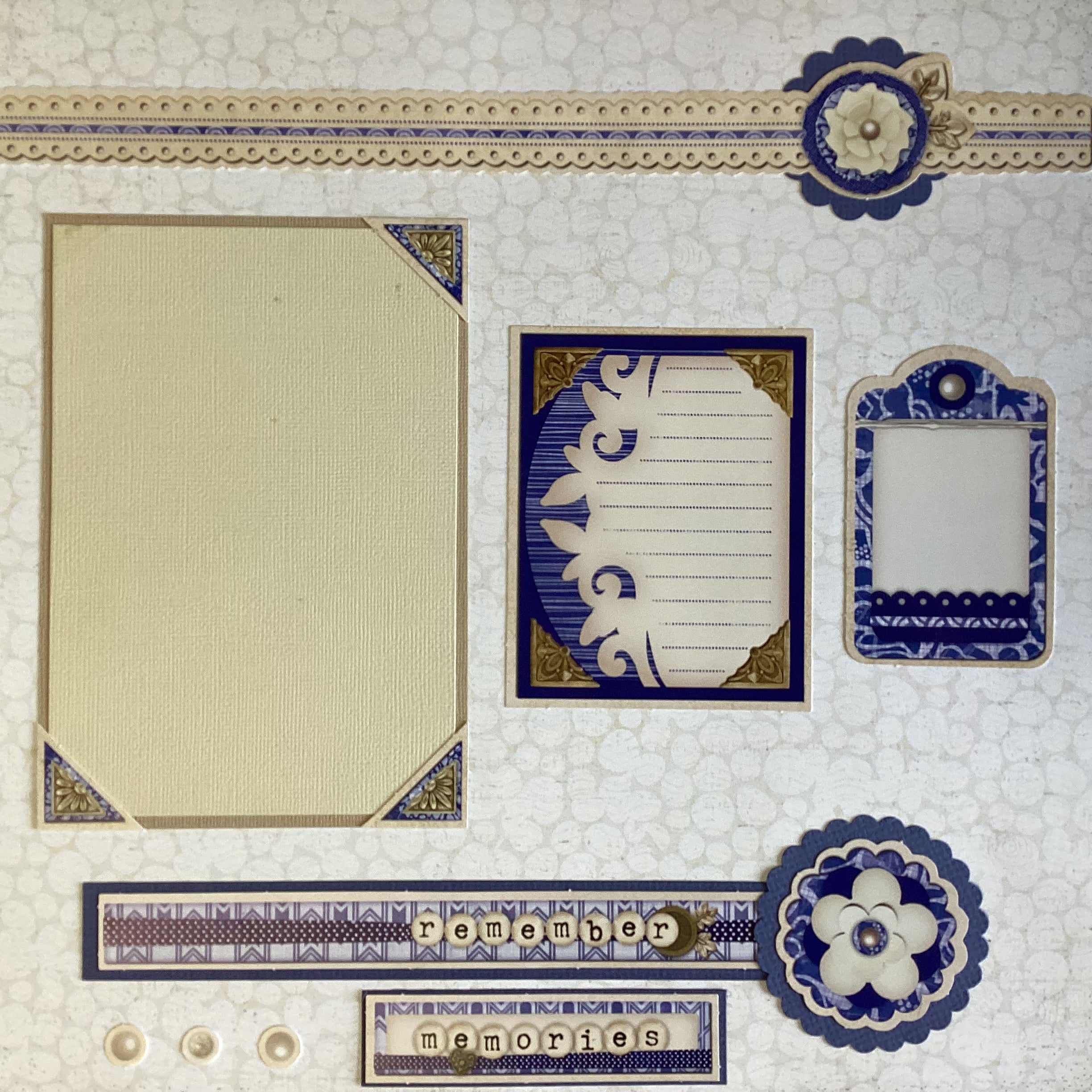 Premade REMEMBER MEMORIES 12"X12" Scrapbook Page