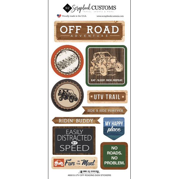 Life Is Better OFF ROADING KIT 5pc Scrapbook Papers Stickers