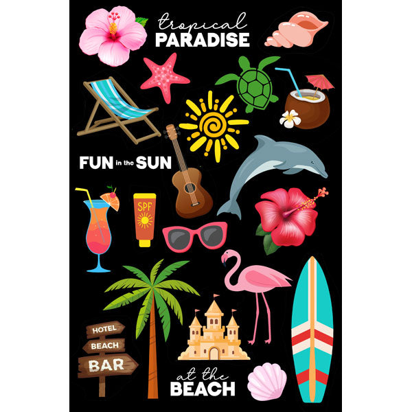 Scrapbook Customs TROPICAL FLORAL Laser Die Cut-Outs