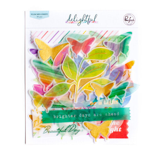 Pinkfresh Studio Delightful VELLUM EMBELLISHMENTS 35pc