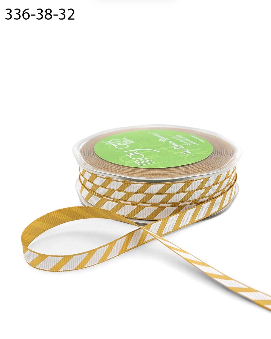 May Arts 3/8” DIAGONAL STRIPE Ribbon 1 yard yd