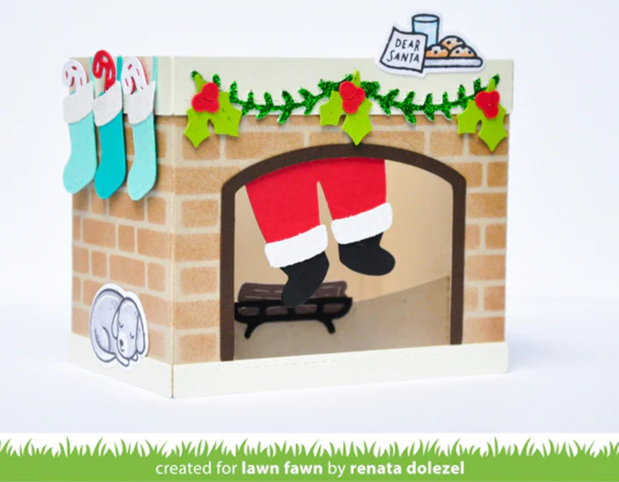 Lawn Fawn Cuts Shadow Box Card FIREPLACE ADD-ON Craft Dies