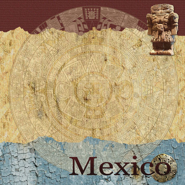 Mexico 12"X12" AZTEC Travel Scrapbook Papers