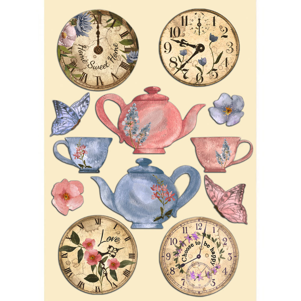 Stamperia Welcome Home CREATE HAPPINESS CLOCKS Wooden Shapes 12pc