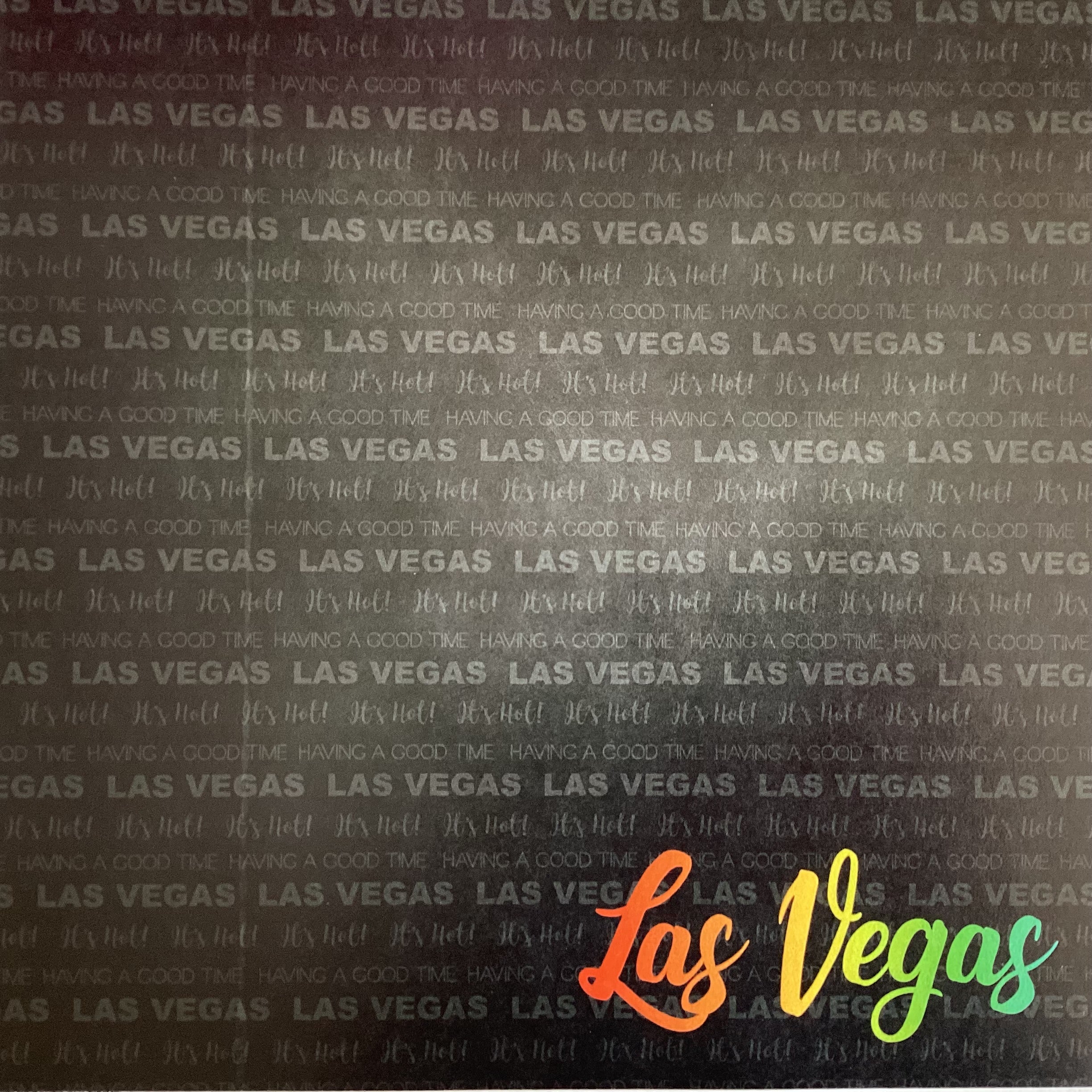 Neon LAS VEGAS 12"X12" Travel Scrapbook Paper