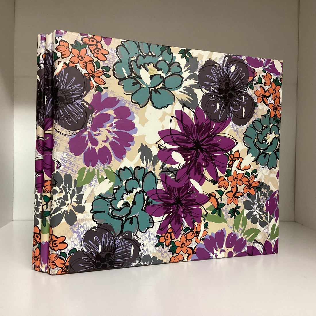Postbound Album PURPLE TEAL FLORAL 6"X6" Scrapbook Memory Book