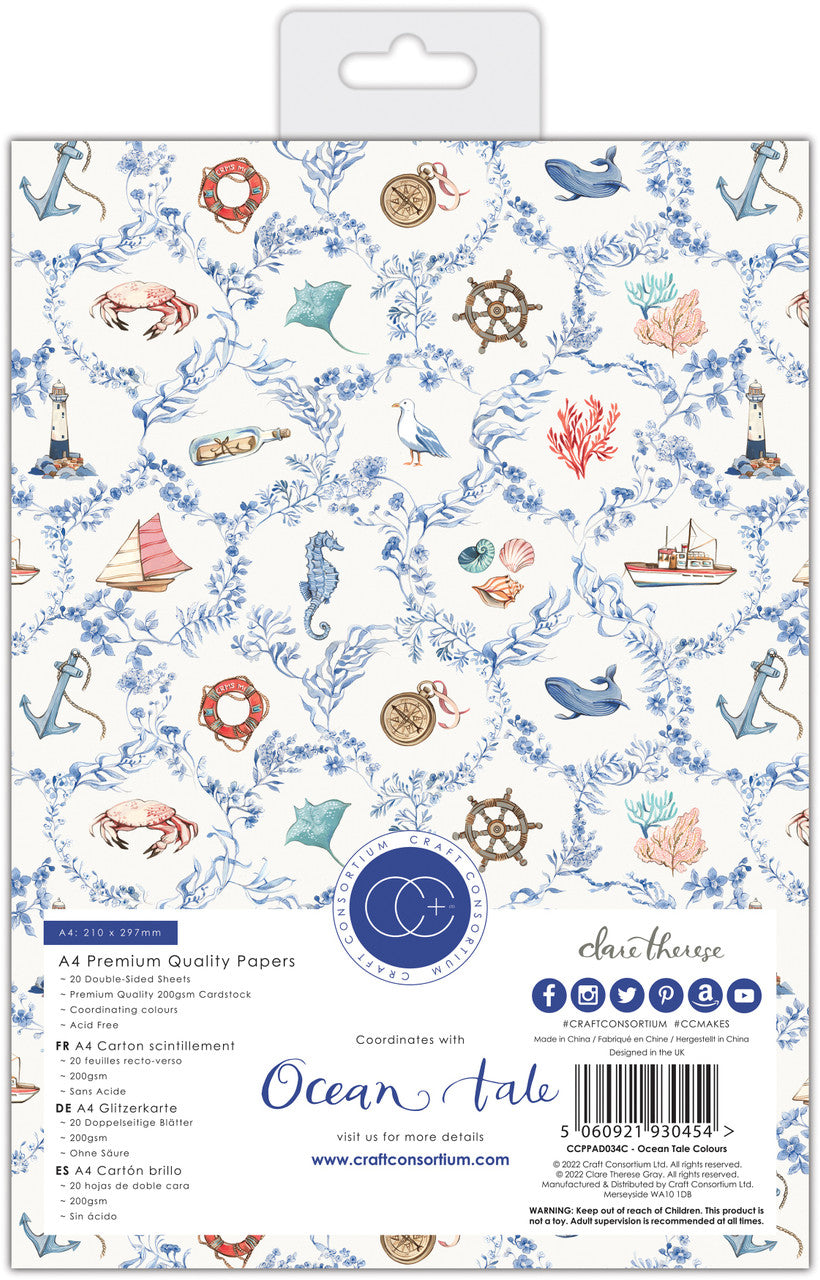 Craft Consortium OCEAN TALE A4 Premium Quality Papers 20 Sheets
