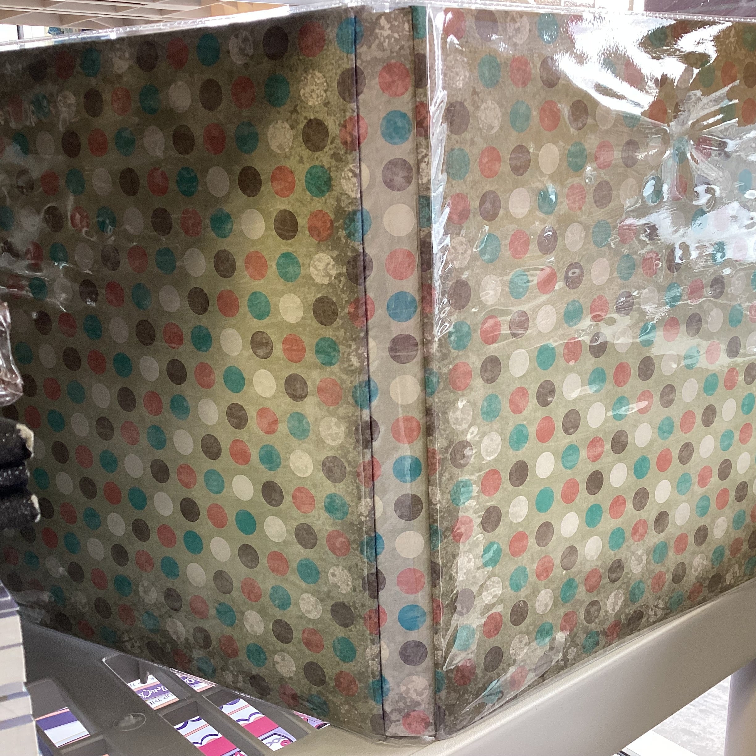 BROWN PINK TEAL DOTS 12”x12” Postbound Scrapbook Album