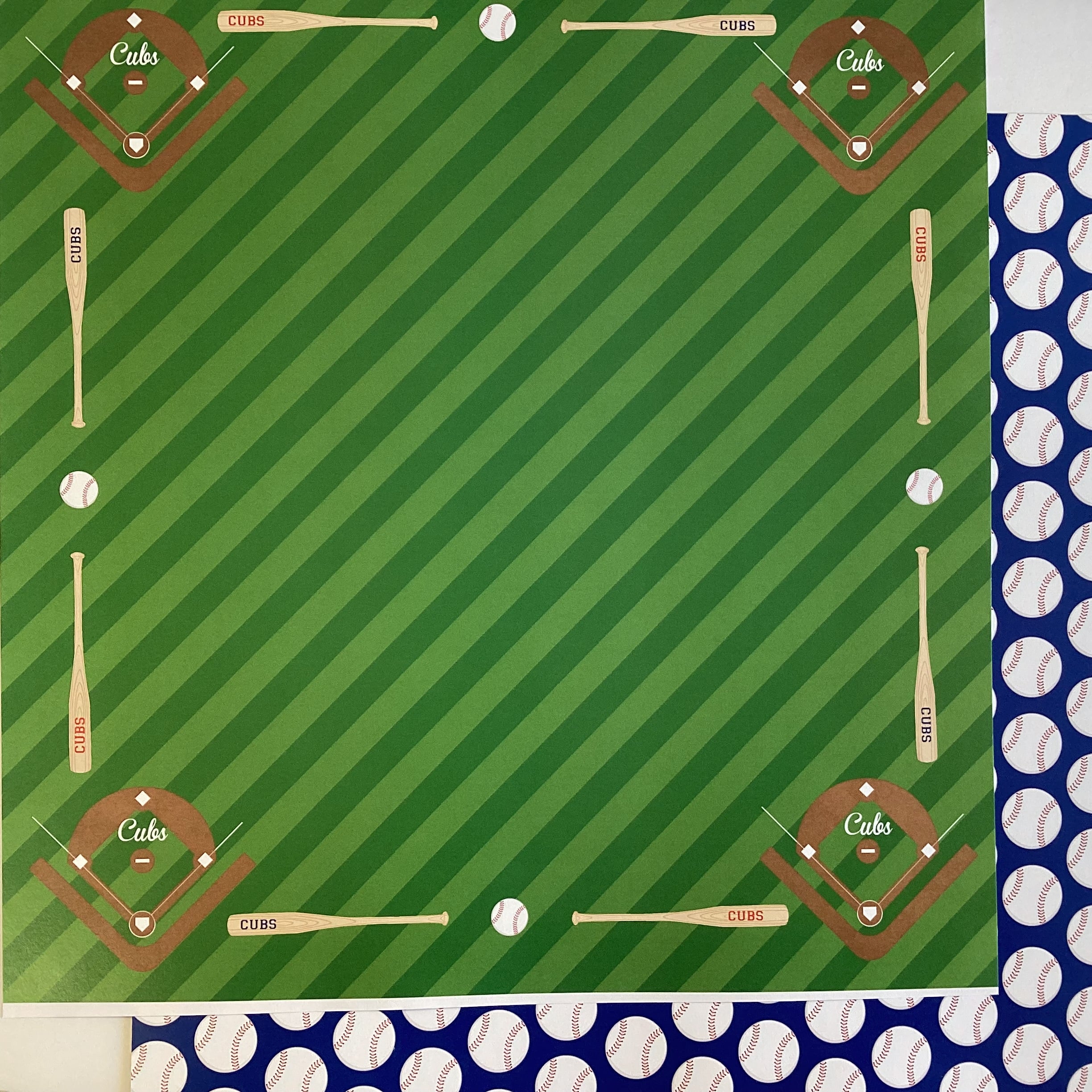 Scrapbooksrus CUBS BASEBALL 12"X12" Scrapbook Paper Kit 12 Sheets