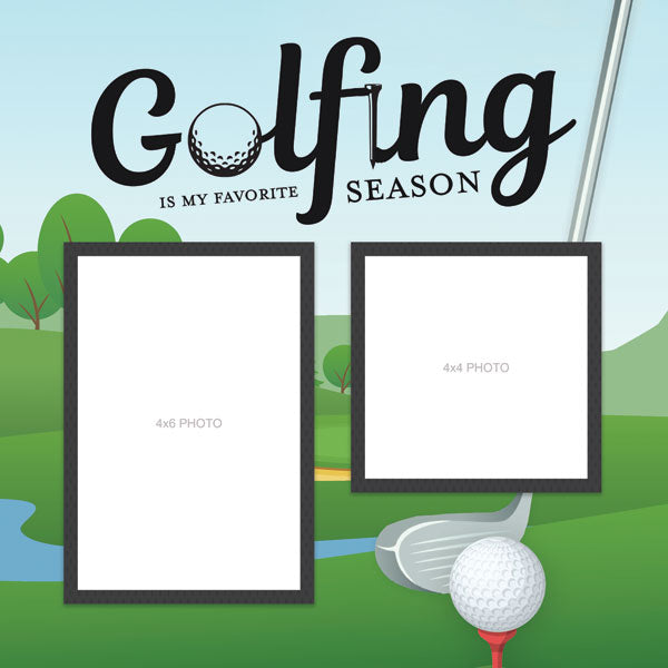 Scrapbook Customs GOLF QUICK PAGES 12"X12" Scrapbook Paper 2pc